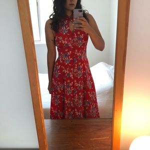 Floral vintage midi dress
